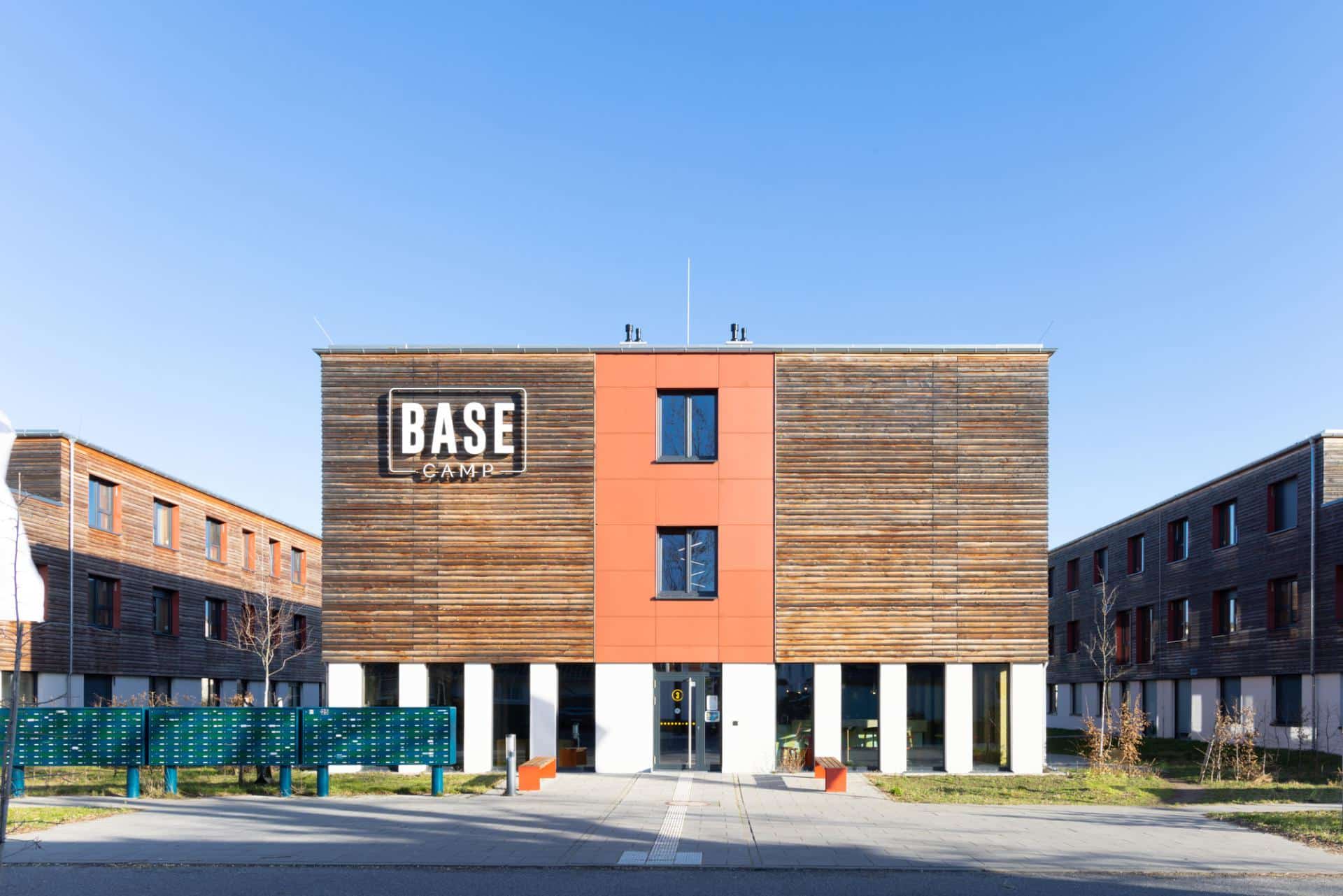 Exterior of Basecamp Potsdam student accommodation